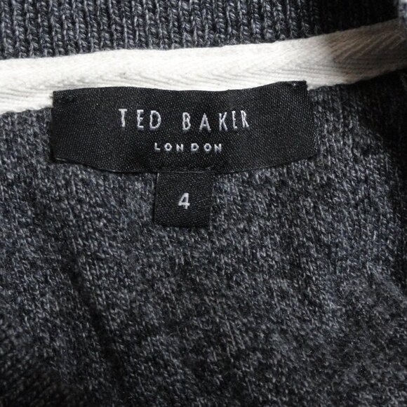 Ted Baker Agarr Textured Crewneck Sweater Dark Gray Men's Size 4 US Size Large - Picture 8 of 13